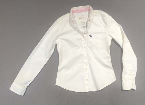 Abercrombie Kids Other - Abercrombie Kids White Long Sleeve Button-Up Shirt with Moose Logo